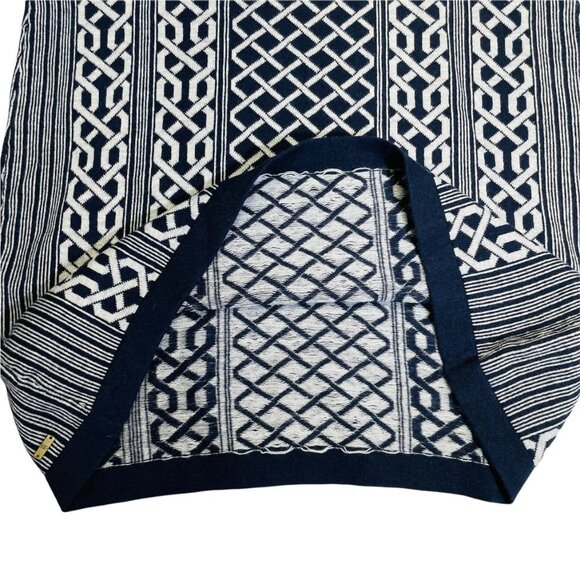 Tommy Hilfiger Navy and White Preppy Short Sleeved Sweater Dress - Picture 7 of 11